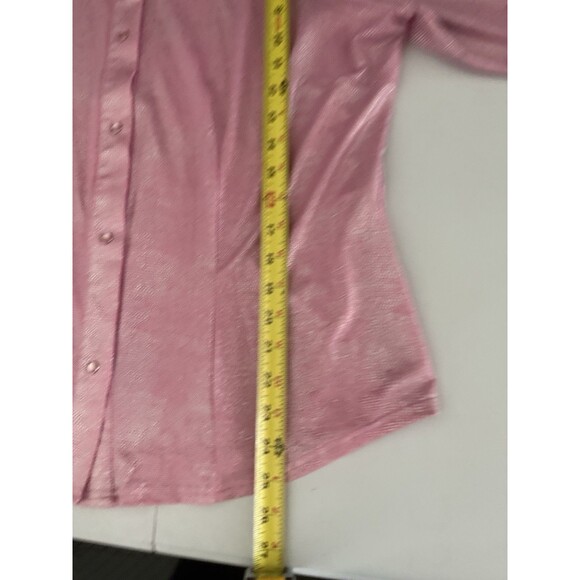 Roper Snap Button Western Shirt Extra Large Holograph Pink Womens Cawgirl Ranch - Picture 7 of 7